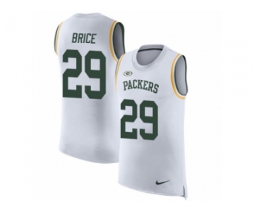 Men Nike Green Bay Packers #29 Kentrell Brice White Rush Player Name & Number Tank Top NFL Jersey