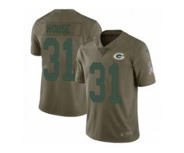 Men Nike Green Bay Packers #31 Davon House Limited Olive 2017 Salute to Service NFL Jersey