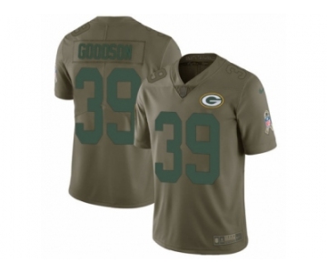 Men Nike Green Bay Packers #39 Demetri Goodson Limited Olive 2017 Salute to Service NFL Jersey