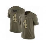 Men Nike Green Bay Packers #4 Brett Favre Limited Olive Camo 2017 Salute to Service NFL Jersey