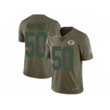 Men Nike Green Bay Packers #50 Blake Martinez Limited Olive 2017 Salute to Service NFL Jersey