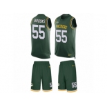 Men Nike Green Bay Packers #55 Ahmad Brooks Limited Green Tank Top Suit NFL Jersey