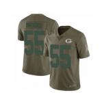 Men Nike Green Bay Packers #55 Ahmad Brooks Limited Olive 2017 Salute to Service NFL Jersey