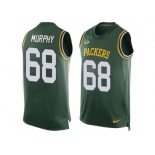 Men Nike Green Bay Packers #68 Kyle Murphy Limited Green Player Name & Number Tank Top NFL Jersey