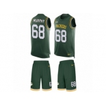 Men Nike Green Bay Packers #68 Kyle Murphy Limited Green Tank Top Suit NFL Jersey