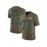 Men Nike Green Bay Packers #73 Jahri Evans Limited Olive 2017 Salute to Service NFL Jersey