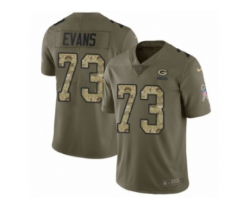 Men Nike Green Bay Packers #73 Jahri Evans Limited Olive Camo 2017 Salute to Service NFL Jersey