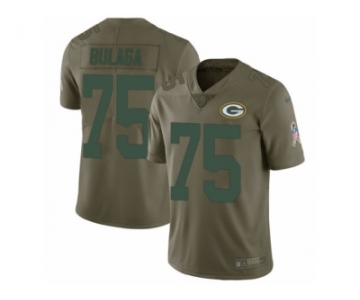 Men Nike Green Bay Packers #75 Bryan Bulaga Limited Olive 2017 Salute to Service NFL Jerse