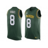 Men Nike Green Bay Packers #8 Justin Vogel Limited Green Player Name & Number Tank Top NFL Jersey