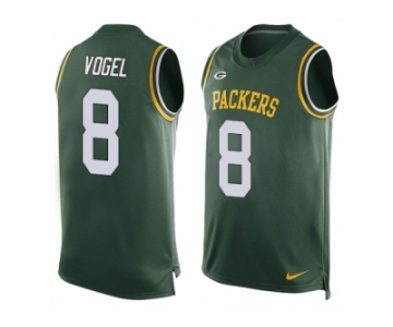 Men Nike Green Bay Packers #8 Justin Vogel Limited Green Player Name & Number Tank Top NFL Jersey