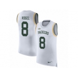 Men Nike Green Bay Packers #8 Justin Vogel White Rush Player Name & Number Tank Top NFL Jersey