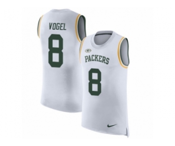 Men Nike Green Bay Packers #8 Justin Vogel White Rush Player Name & Number Tank Top NFL Jersey