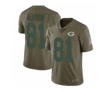 Men Nike Green Bay Packers #81 Geronimo Allison Limited Olive 2017 Salute to Service NFL Jersey