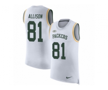 Men Nike Green Bay Packers #81 Geronimo Allison White Rush Player Name & Number Tank Top NFL Jersey