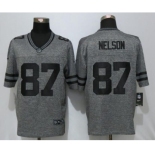 Men Nike Green Bay Packers #87 Jordy Nelson Gray Stitched Gridiron Gray Limited Jersey