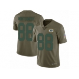 Men Nike Green Bay Packers #88 Ty Montgomery Limited Olive 2017 Salute to Service NFL Jersey