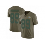 Men Nike Green Bay Packers #89 Dave Robinson Limited Olive 2017 Salute to Service NFL Jersey