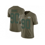 Men Nike Green Bay Packers #90 Montravius Adams Limited Olive 2017 Salute to Service NFL Jersey