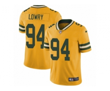 Men Nike Green Bay Packers #94 Dean Lowry Limited Gold Rush Vapor Untouchable NFL Jersey