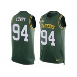 Men Nike Green Bay Packers #94 Dean Lowry Limited Green Player Name & Number Tank Top NFL Jersey