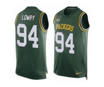 Men Nike Green Bay Packers #94 Dean Lowry Limited Green Player Name & Number Tank Top NFL Jersey