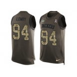 Men Nike Green Bay Packers #94 Dean Lowry Limited Green Salute to Service Tank Top NFL Jersey