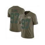 Men Nike Green Bay Packers #97 Kenny Clark Limited Olive 2017 Salute to Service NFL Jersey