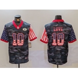 Men's Green Bay Packers #10 Jordan Love Camo USA Flag Limited Stitched Football Jersey