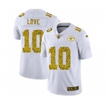 Men's Green Bay Packers #10 Jordan Love Flocked Leopard Print Vapor Limited Football Jersey White