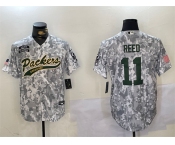 Men's Green Bay Packers #11 Jayden Reed 2024 Arctic Camo Salute To Service Stitched Baseball Jersey