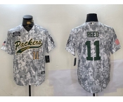 Men's Green Bay Packers #11 Jayden Reed 2024 Arctic Camo Salute To Service Stitched Baseball Jerseys