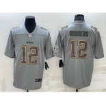 Men's Green Bay Packers #12 Aaron Rodgers LOGO Grey Atmosphere Fashion 2022 Vapor Untouchable Stitched Limited Jersey