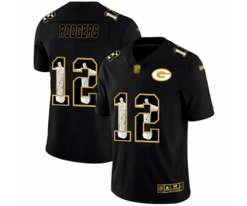 Men's Green Bay Packers #12 Aaron Rodgers Limited Black Jesus Faith Limited Football Jersey