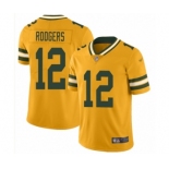 Men's Green Bay Packers #12 Aaron Rodgers Limited Gold Inverted Legend Football Jersey