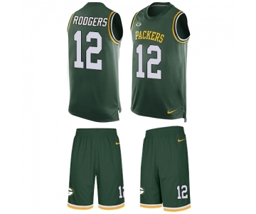 Men's Green Bay Packers #12 Aaron Rodgers Limited Green Tank Top Suit Football Jersey