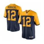 Men's Green Bay Packers #12 Aaron Rodgers Limited Navy Blue Alternate Football Jersey