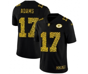 Men's Green Bay Packers #17 Davante Adams Black Leopard Print Fashion Vapor Limited Football Jersey