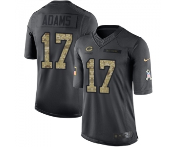 Men's Green Bay Packers #17 Davante Adams Limited Black 2016 Salute to Service Football Jersey