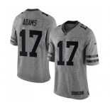 Men's Green Bay Packers #17 Davante Adams Limited Gray Gridiron Football Jersey