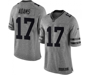 Men's Green Bay Packers #17 Davante Adams Limited Gray Gridiron Football Jersey