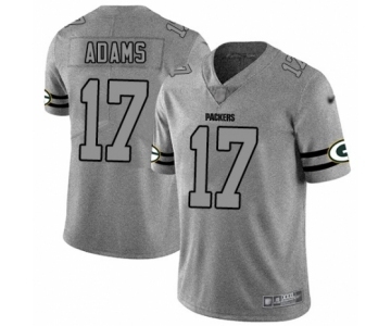 Men's Green Bay Packers #17 Davante Adams Limited Gray Team Logo Gridiron Limited Football Jersey