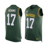 Men's Green Bay Packers #17 Davante Adams Limited Green Player Name & Number Tank Top Football Jersey