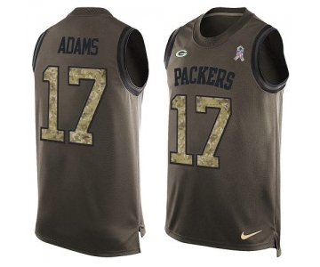 Men's Green Bay Packers #17 Davante Adams Limited Green Salute to Service Tank Top Football Jersey