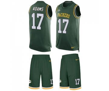 Men's Green Bay Packers #17 Davante Adams Limited Green Tank Top Suit Football Jersey