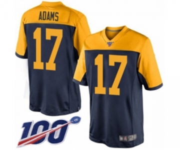 Men's Green Bay Packers #17 Davante Adams Limited Navy Blue Alternate 100th Season Football Jersey