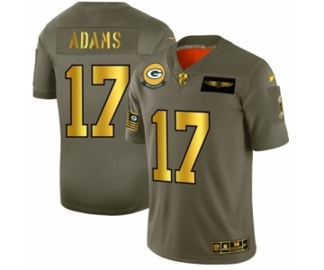 Men's Green Bay Packers #17 Davante Adams Limited Olive Gold 2019 Salute to Service Football Jersey