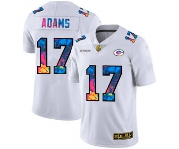 Men's Green Bay Packers #17 Davante Adams White Multi-Color 2020 Football Crucial Catch Limited Football Jersey