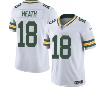 Men's Green Bay Packers #18 Malik Heath White Vapor Untouchable Limited Stitched Jersey