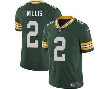 Men's Green Bay Packers #2 Malik Willis Green Vapor Limited Stitched Football Jersey