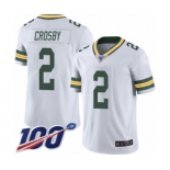 Men's Green Bay Packers #2 Mason Crosby White Vapor Untouchable Limited Player 100th Season Football Jersey